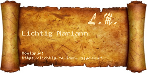 Lichtig Mariann névjegykártya